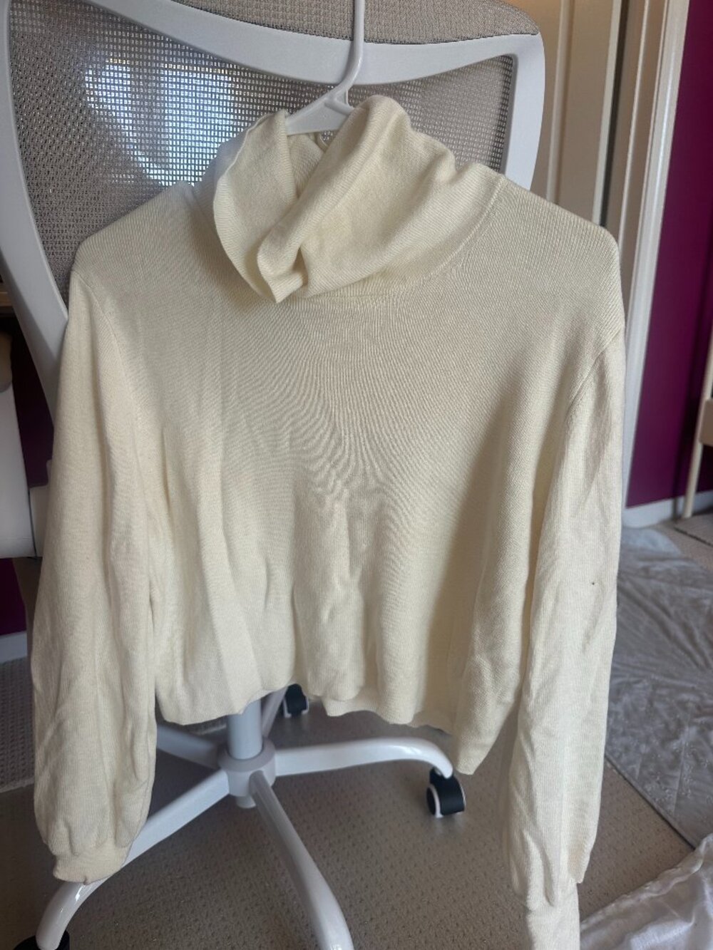 wilfred cream cropped sweater
